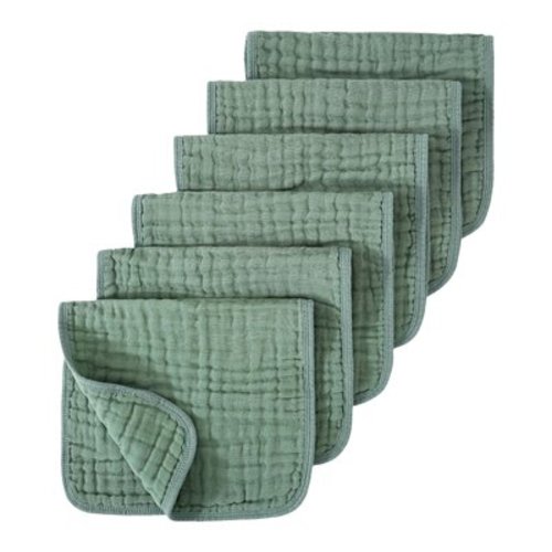 CZHQWE Burp Cloths Baby Boy Burp Clothes Muslin Burp Cloths 100% Cotton Muslin Cloths Large 20''X10'' Extra Soft And Absorbent 6 Pack Baby Burping Cloth For Boys And Girls Green