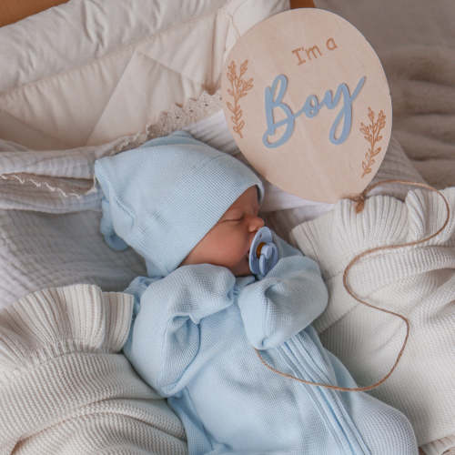 Buy The My First Outfit - Blue Onesie | Onesie & Beanie Set – 3 Little Crowns