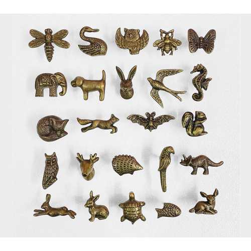Handmade Bronze Animal Drawer Knobs: Vintage Iron Cabinet Pulls