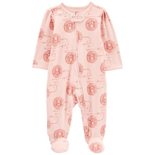 Baby Lion 2-Way Zip Cotton Blend Sleep & Play Pajamas - 3M - Style,Pink