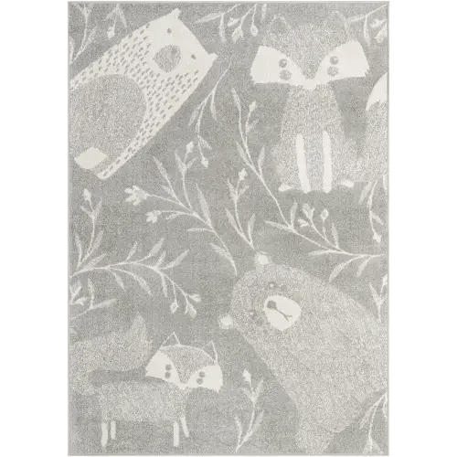 Gray 5' x 7' Whimsy Kids Rug
