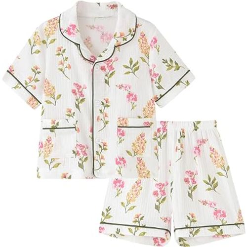 BINIDUCKLING Toddler Button Up Pajamas Summer - Size 3T