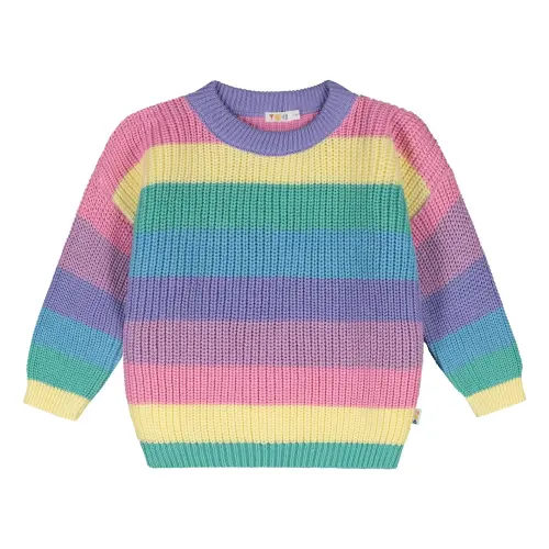 Yuki - Stripes sweater Organic cotton - Mauve | Smallable