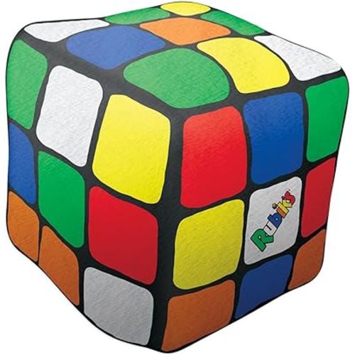 iscream Old School! Rubik's Cube Shaped 11" x 11" x 11" Accent Throw Pillow
