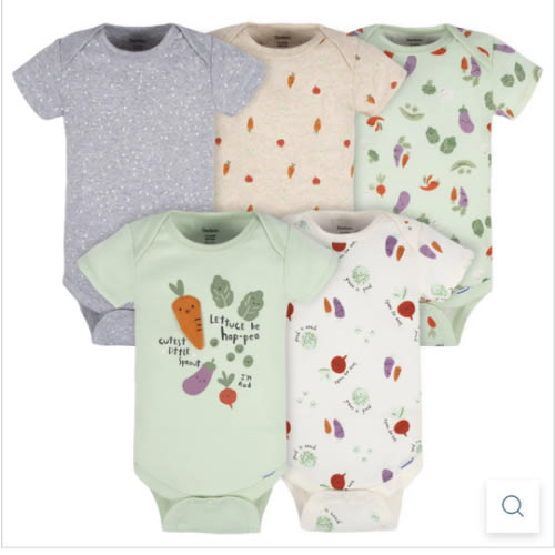 5-Pack Baby Neutral Happy Veggies Onesies® Bodysuits – Gerber Childrenswear