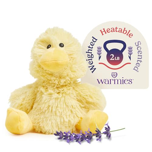 warmies Microwavable & Weighted Stuffed Animals, Duck - Heated Stuffed Animal Plushie for Warmth & Comfort - Cute Soft Plush Toys for Adults & Children (Boys, Girls, Babies & Toddlers)
