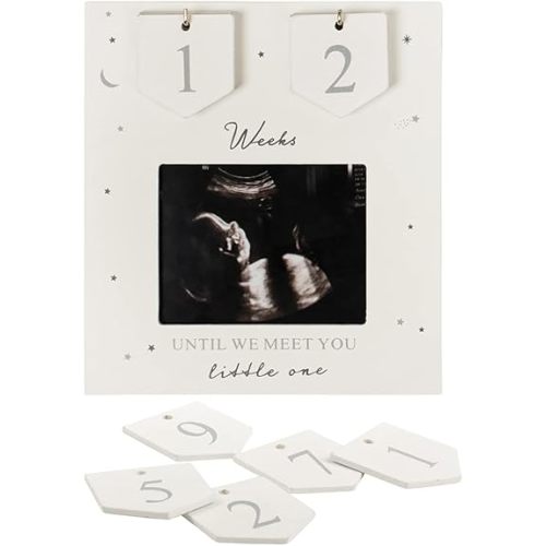 Sonogram Picture Frame | Countdown Weeks | Keepsake Baby Ultrasound Frame | Great Gift for Expecting Parents | Nursery Décor | Best Baby Announcement | Love at First Sight (6.5 x 6 Inches)