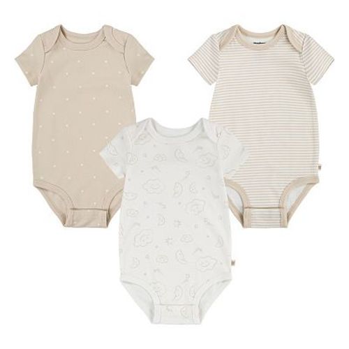 Newborn Baby Huggies Babywear® Organic Short Sleeve Bodysuits 3-Pack