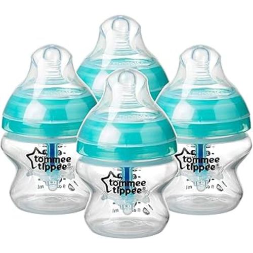 Tommee Tippee Anti-Colic Baby Bottles, Slow Flow Breast-Like Nipple and Unique Anti-Colic Venting System (9oz, 4 Count)