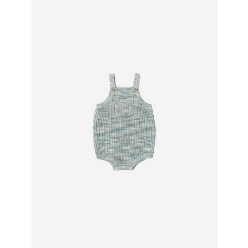Pocketed Knit Romper || Heathered Blue