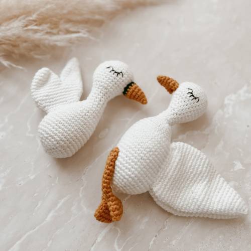 Swan or Goose Rattle - Hand crocheted