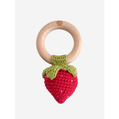 Strawberry Crochet Rattle Teether