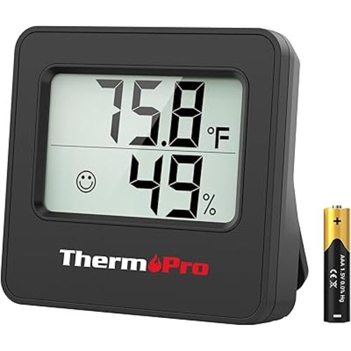 ThermoPro TP157 Hygrometer Indoor Thermometer for Home, Room Thermometer Humidity Meter with Accurate Temperature Humidity Sensor for Greenhouse Baby Room Office-1 Pack
