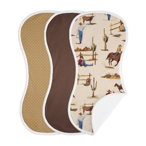 Sweet Jojo Designs Boy Baby Burp Cloths Wild West Collection 3pc