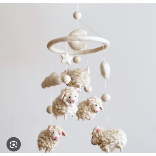 Felt Baby Mobile - Fluffy Sheep | Freshie & Zero