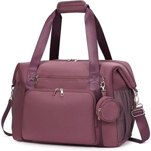 CEI-CEI Diaper Bag Tote Neoprene Waterproof Large Travel Baby Bags for Mom and Dad with Pacifier Case and Changing Pad Maternity Hospital Totes with Stroller Straps and Insulated Pockets (Pink)