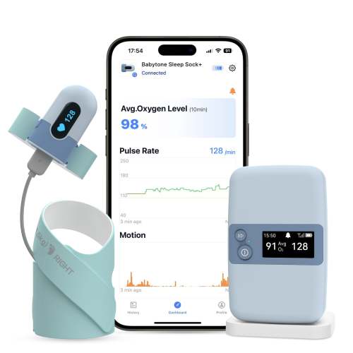 Baby Sleep Monitor with Base Station - Green Sock Version