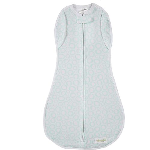 Woombie Convertible Unvented Nursery Swaddling Blankets, Mint O's, 5-13 Pounds