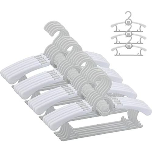 Baby Hangers for Nursery Closet,Infant Hangers 20 Pack Grey Non-Slip and Extendable Plastic Children's Newborn Baby Hangers 11"-14" Adjustable Children Coat Hanger for Girl Boy Toddler Kids Child