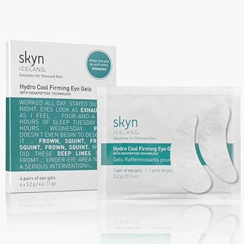 Skyn Iceland Hydro Cool Firming Under Eye Patches. Eye Gel Mask to Firm And Reduce Wrinkles, Fine Lines, Dark Circles, Puffy Eyes & Bags, 4 Pairs