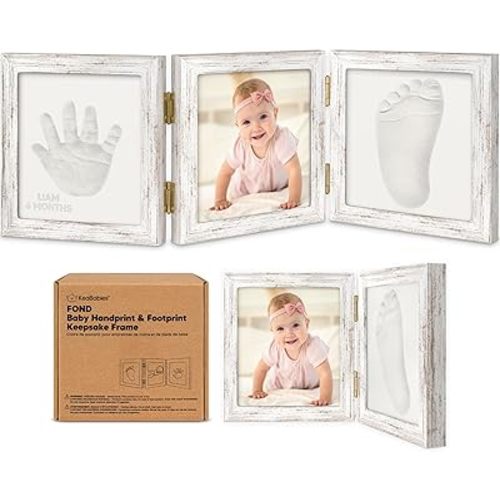 Baby Shower Gifts for Boys, Girls - Baby Hand and Footprint Kit, Foot Print Kit for Baby,Newborn Keepsake Footprint Kit,Nursery Baby Handprint and Footprint Kit,Baby Gift for New Moms (Vintage White)