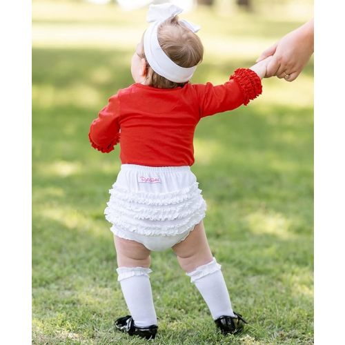 RuffleButts® Baby/Toddler Girls Knit Bloomer - 0-3 Months - White