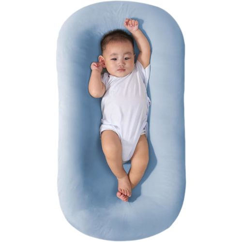 Baby Lounger for Newborn 0-24 Months, Infant Nest Sleeping for Baby in Bed, Soft Breathable Washable Newborn Lounger for Baby (Blue,0-12 Months)