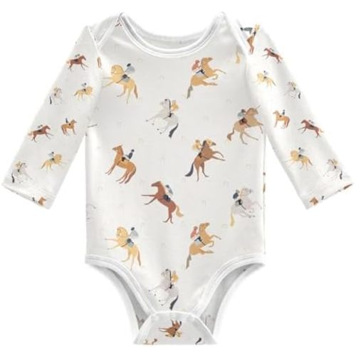 vvfelixl Baby Bodysuits Cute Baby Crocodiles Long Sleeve Cotton Baby Clothes for Boys Girls 0-3M