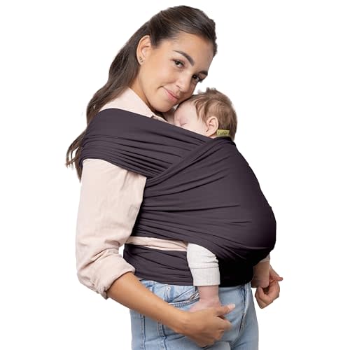 Boba Baby Wrap Carrier  Original Baby Sling Carrier for Newborns (735 lbs), Soft, Secure, Hands-Free & Ergonomic, Ideal for Comfortable Bonding, New Parents (Serenity Charcoal)