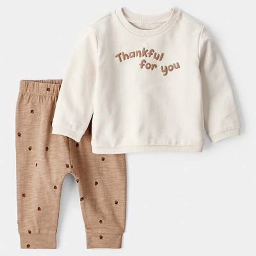 Baby Carter's 2-pc. Acorn Thanksgiving Print Long-Sleeve Tee & Pant Set