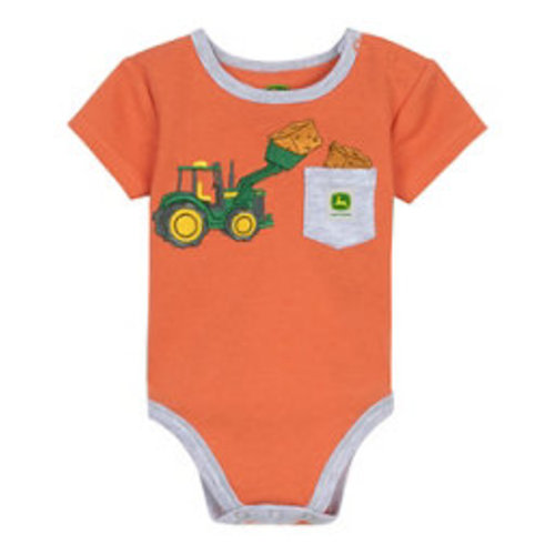 John Deere Kid''s Short Sleeve Pocket Bodysuit