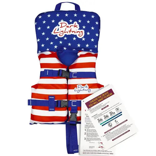 Dark Lightning USCG Approved Infant Life Jacket 0-30 lbs, Swim Vest for Baby/Toddlers 1-3 Year Old 20-30 lbs,Toddler Floaties for Pool Swimming,Boating,Beach,Puddle