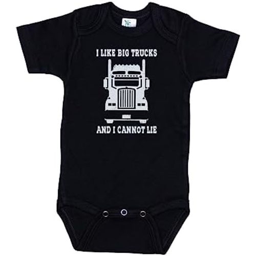 Ebenezer Fire I Like Big Trucks And I Cannot Lie/Semi Truck Onesie/Funny Newborn Bodysuit