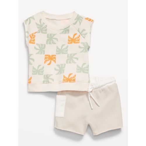 French-Terry Cut-Off Sweatshirt and Shorts Set for Baby | Old Navy