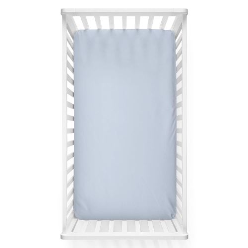 Caden Lane Fitted Crib Sheet, Breathable & Temperature-Regulating Bamboo Viscose Fabric with Elastic Edges, Fits Standard Size Baby Crib & Toddler Mattresses 28"x52", Machine Washable, Mist Grey