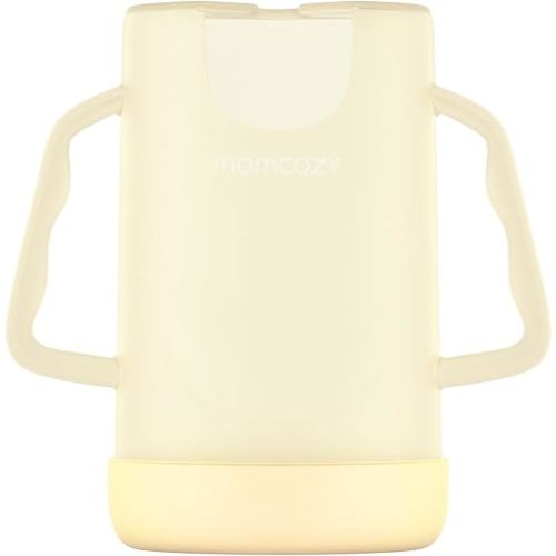 Momcozy Squeeze Pouch Holder for Food Pouches and Drink Boxes, Baby Pouch Holder Allows Baby to Self-Feed and Avoid Messes, Baby Food Pouch Holder Handle is Easy to Grip, Comfortable, Yellow