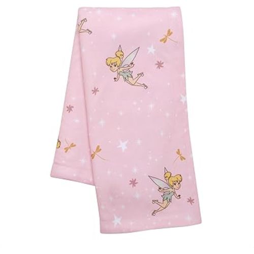 Bedtime Originals Tinker Bell Baby Blanket - Pink, White, Disney, Garden, Floral