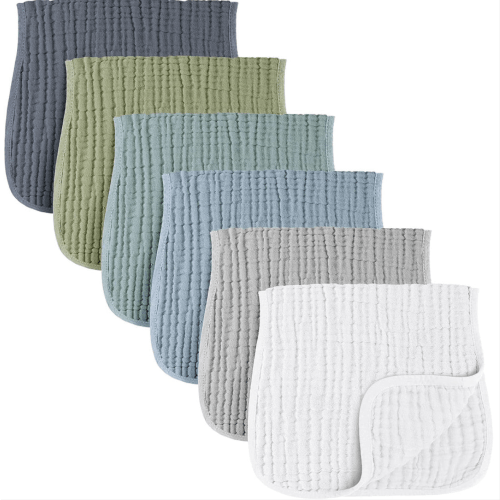 Konssy Muslin Baby Burp Cloths Sets for Unisex- 6 Pack Large 100% Cott – KONSSY