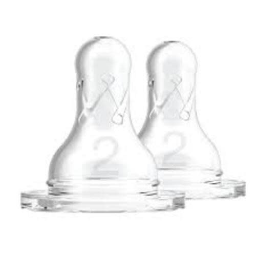 Dr. Brown's Natural Flow Narrow Baby Bottle Silicone Nipple, 2-Pack