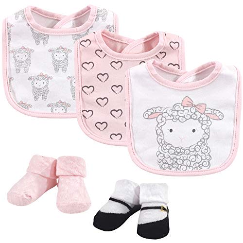 Hudson Baby Unisex BabyCotton Bib and Sock Set