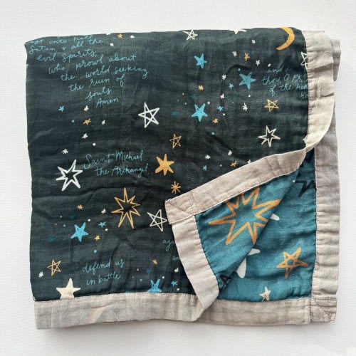 St. Michael Prayer Luxury Double Sided Muslin Catholic Blanket