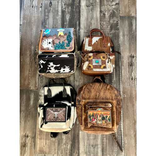 Western Backpack | Western Diaper Bag | Tooled Backpack | Cowhide Backpack | Bootstitch Backpack | Cowboy Backpack | Thunderbird Backpack |