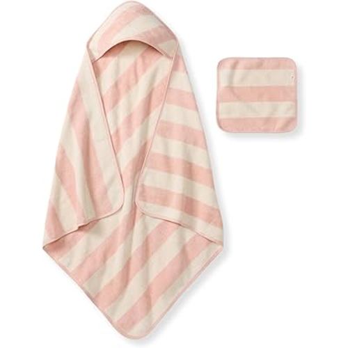 Burt's Bees Baby Hooded Woven Terry Towels Organic Cotton, Unisex Bath Essentials, Soft Nursery Towel for Infants, Toddlers, Kids