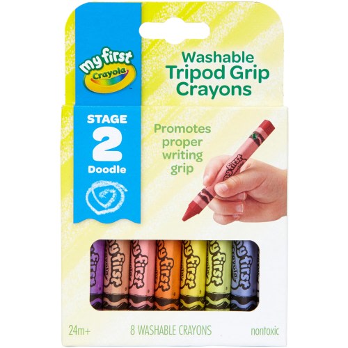 Crayola My First Washable Tripod Grip Crayons-8/Pkg