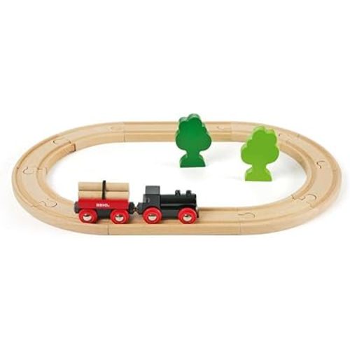 BRIO World - 33042 Little Forest Train Set - Premium 18-Piece Wooden Toy Train Set with Track and Accessories | Perfect for Kids Ages 3 and Up | FSC Certified for Sustainability