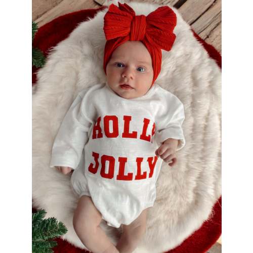 Holly Jolly White / Organic Long Sleeve T-Shirt Bubble