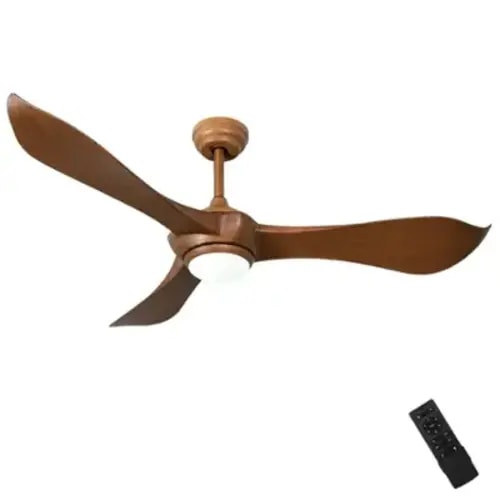 Costway - 52 Inch Ceiling Fan with Light Reversible DC Motor w/6 Wind Speeds & 8H Timer - Walnut