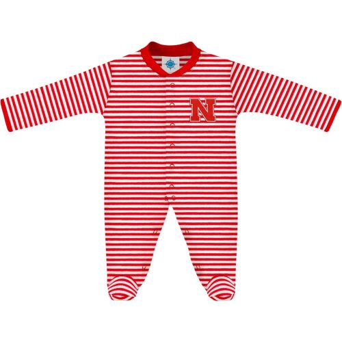 Creative Knitwear College Baby Striped Footed Romper - Team Logo, Multiple Colors, for Boys & Girls (0-9 Months)