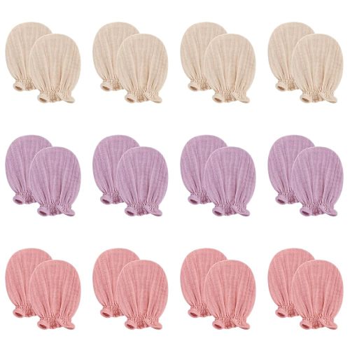 Pro Goleem Muslin Baby Mittens for Newborn, 100% Cotton No Scratch Soft Breathable Gloves for Boys and Girls 0-6 months