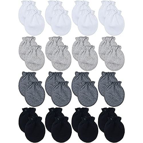 16 Pairs Newborn Baby Cotton Mittens No Scratch Gloves Unisex Newborn Mittens for baby Boys Girls 0-6 Months